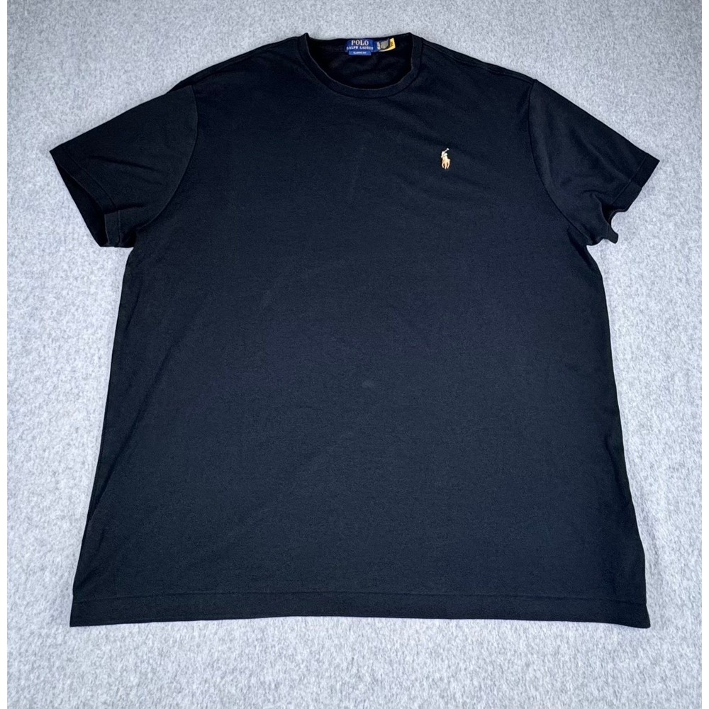 Polo Ralph Lauren T Shirt Men's XL Black Flesh Pony Classic Crew Short Sleeve